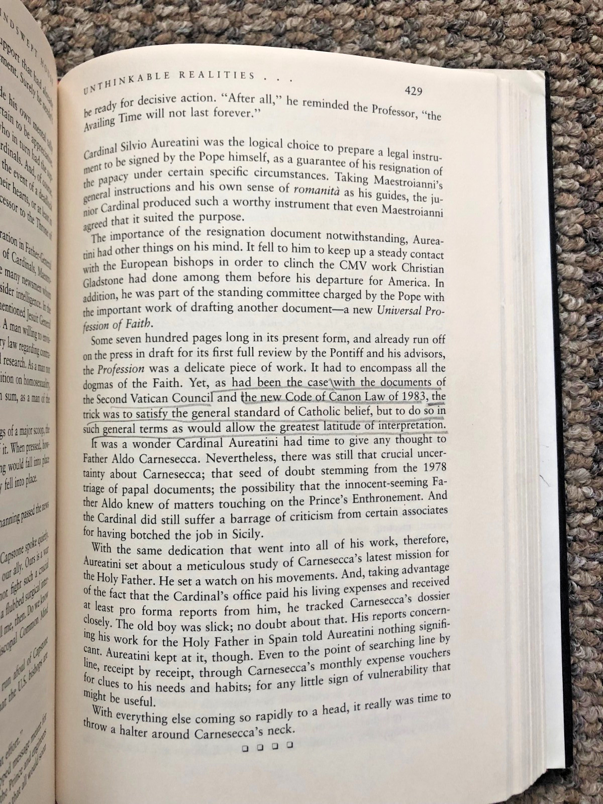 SIGNED 1ST ED HC Malachi Martin’s novel of Vatican intrigue, “Windswept House”