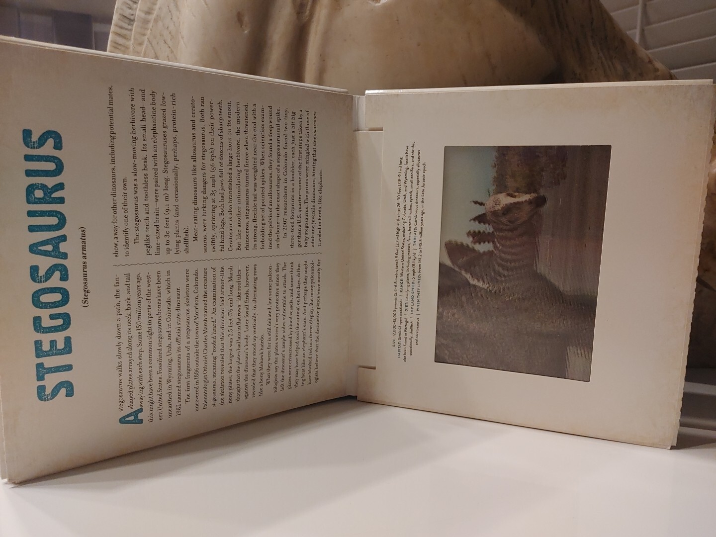 Dinosaur: A Photicular Book by Wollard, Dinosaur Stickers On Cover Of Book.