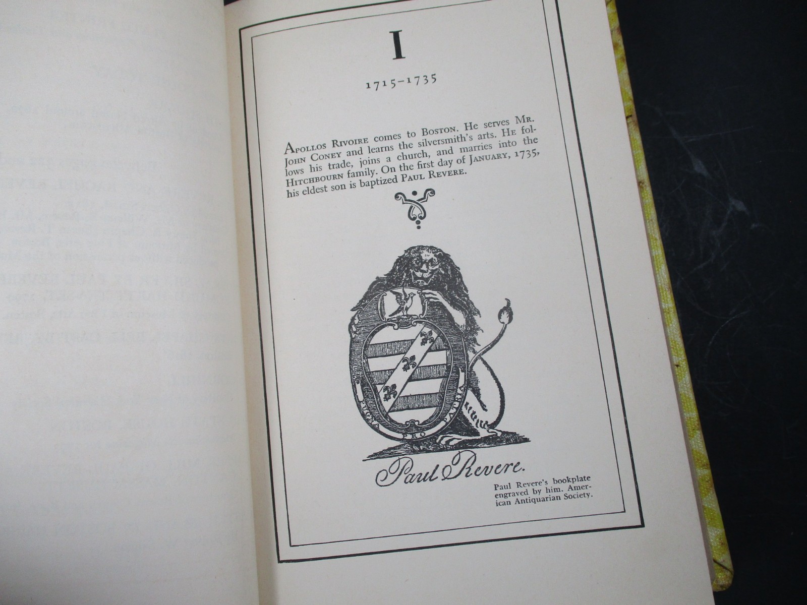 PAUL REVERE & THE WORLD HE LIVED IN by Esther Forbes The Riverside Press 1942