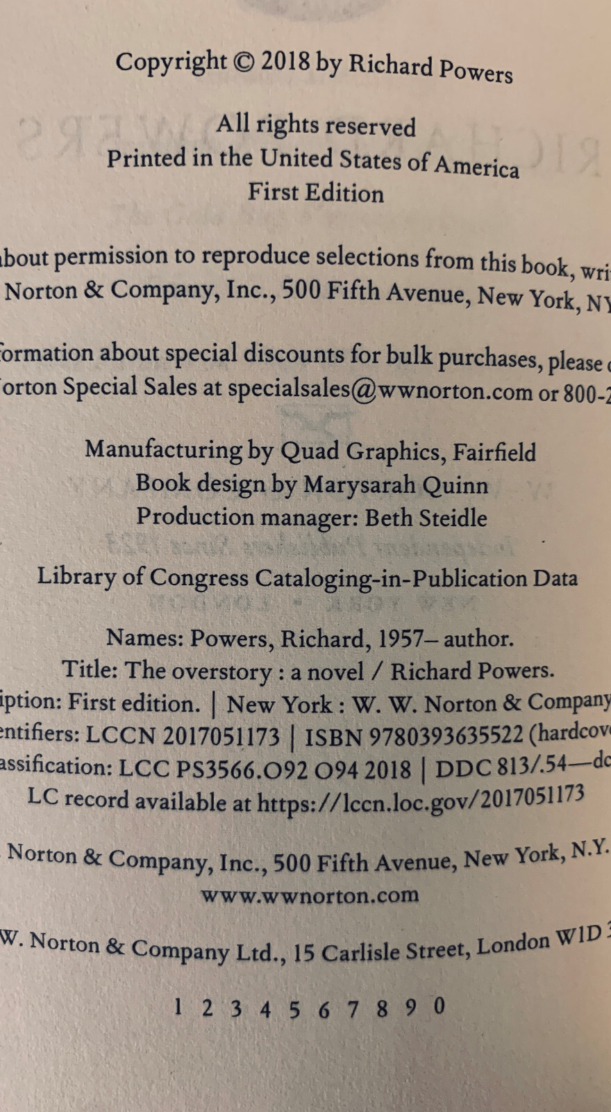 The Overstory: A Novel by Richard Powers (Signed First Printing)