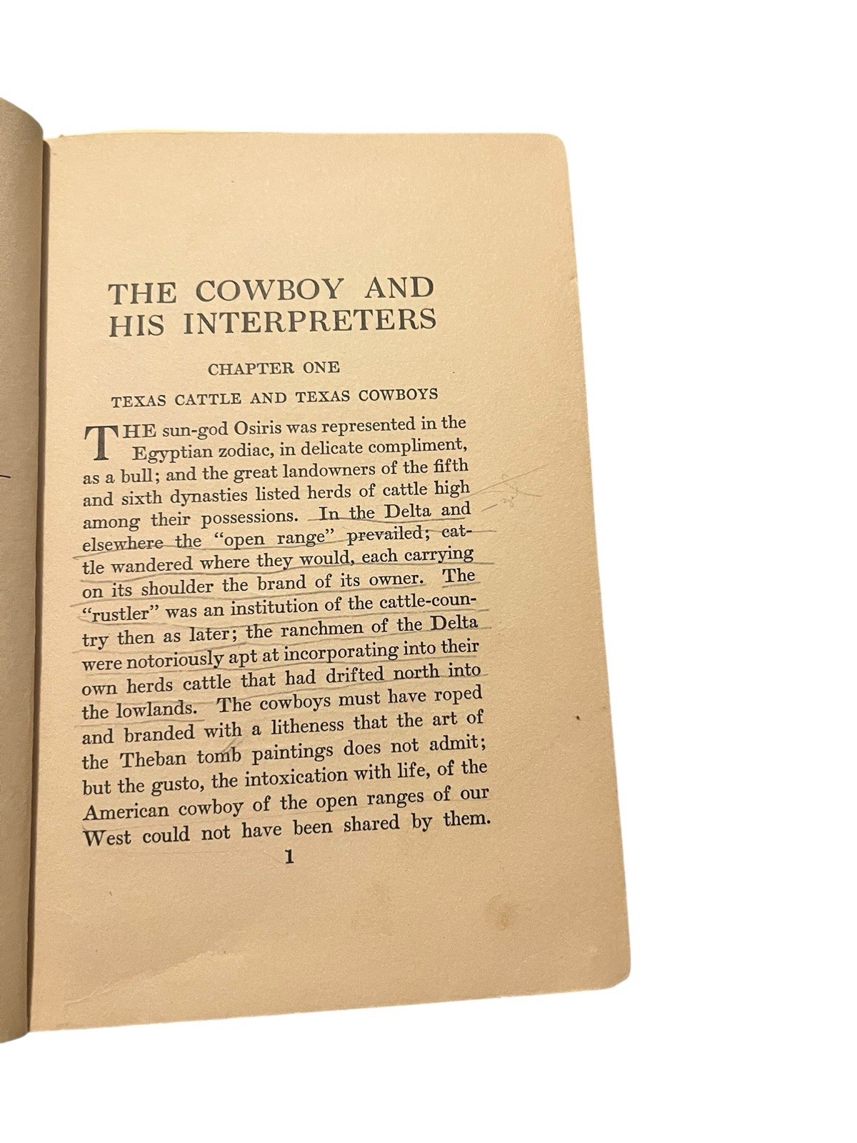 First Edition 1926 “THE COWBOY AND HIS INTERPRETERS” by Douglas Branch Hard Book