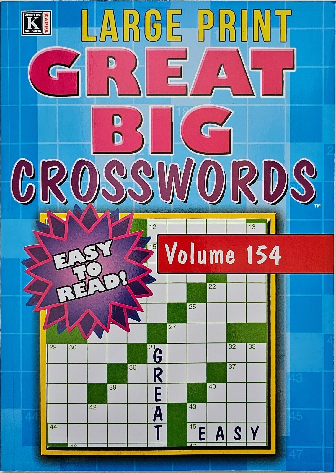 3 Large Print Great Big Crosswords Puzzle Books Vol# 154, 155, 156 Hobby Games