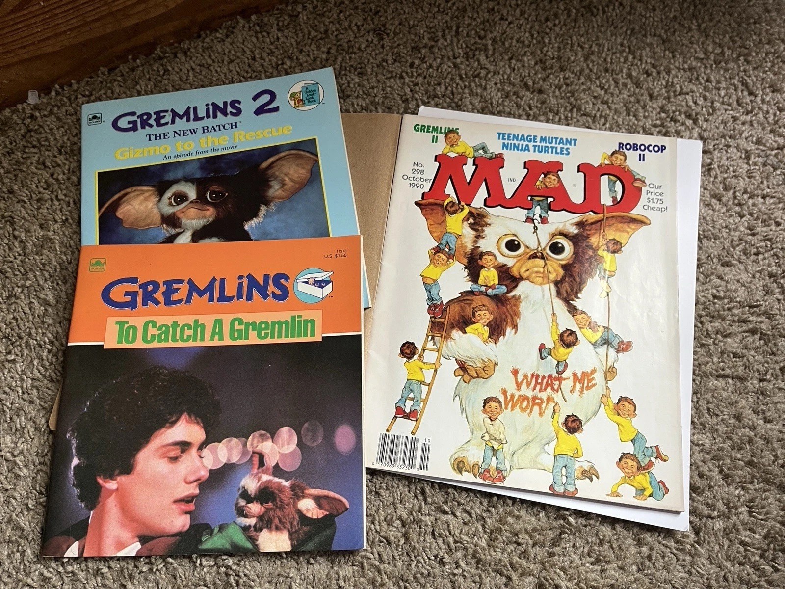 Gremlins Little Golden Book Lot Of 2 Plus 1990 Mad Magazine Vintage Paperback