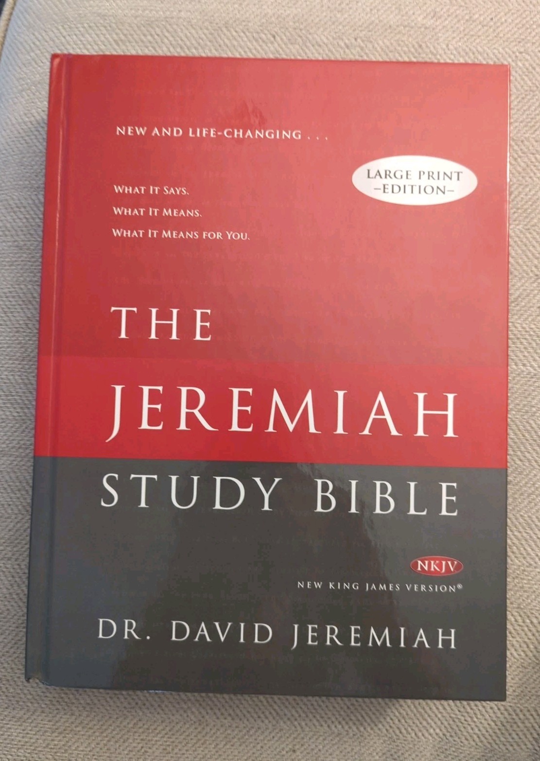 NKJV The Jeremiah Study Bible LARGE PRINT Edition Hard Cover Notes Like New