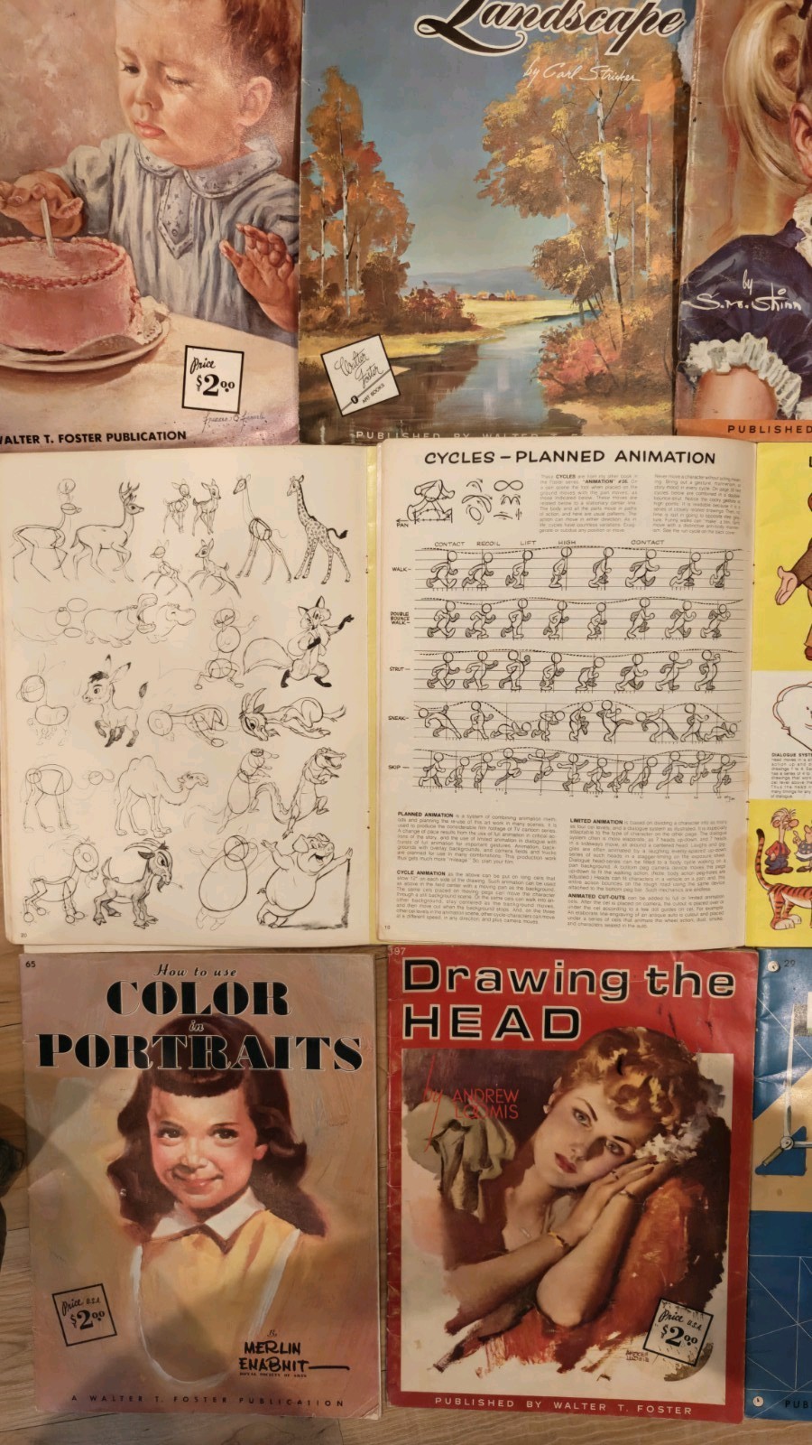 Vintage Lot of 9 WALTER T. FOSTER How To Draw & Paint Instructional Art Books