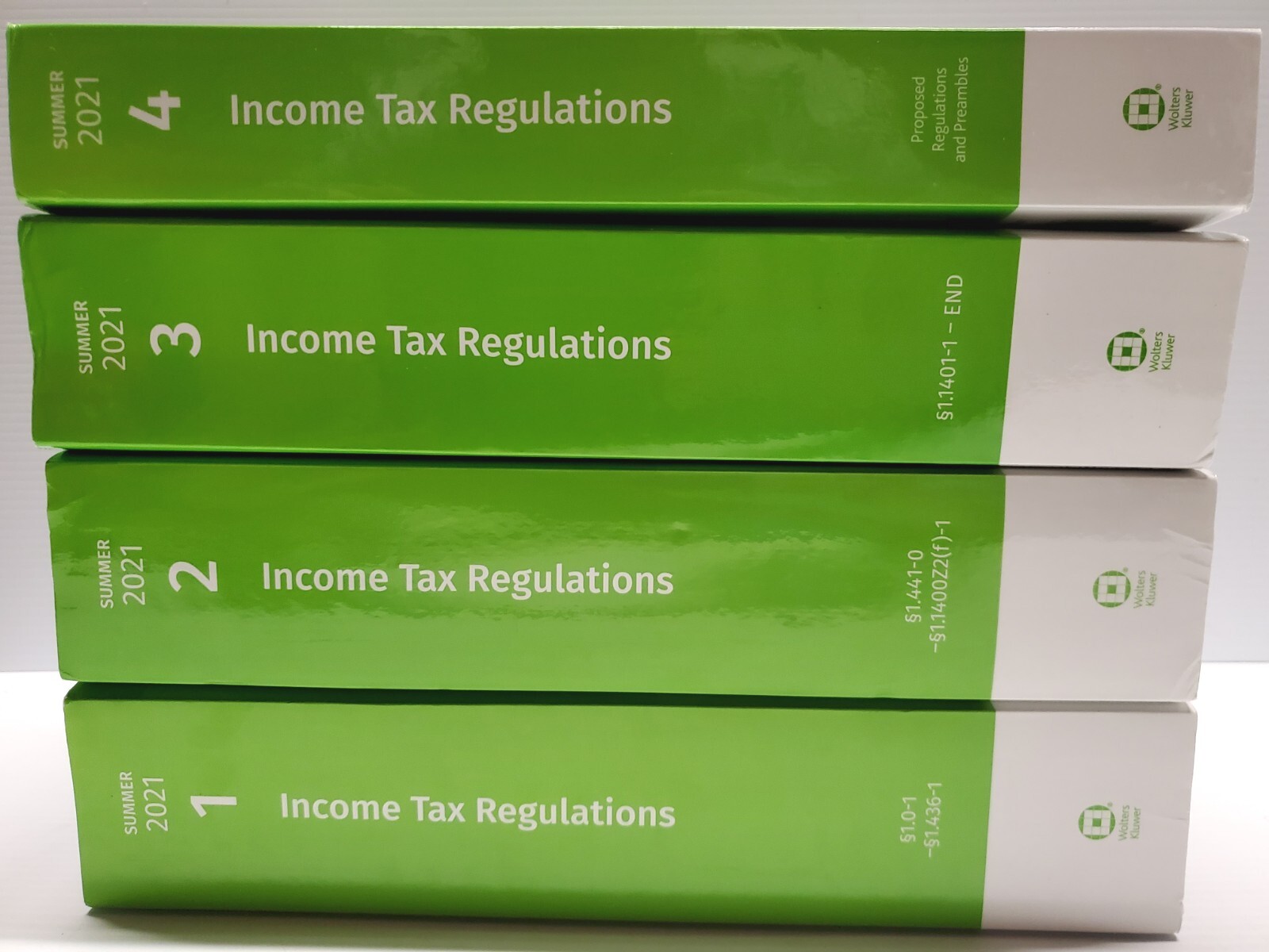 Full Set of 4 Volumes – Income Tax Regulations Summer 2021 Wolters Kluwer Books