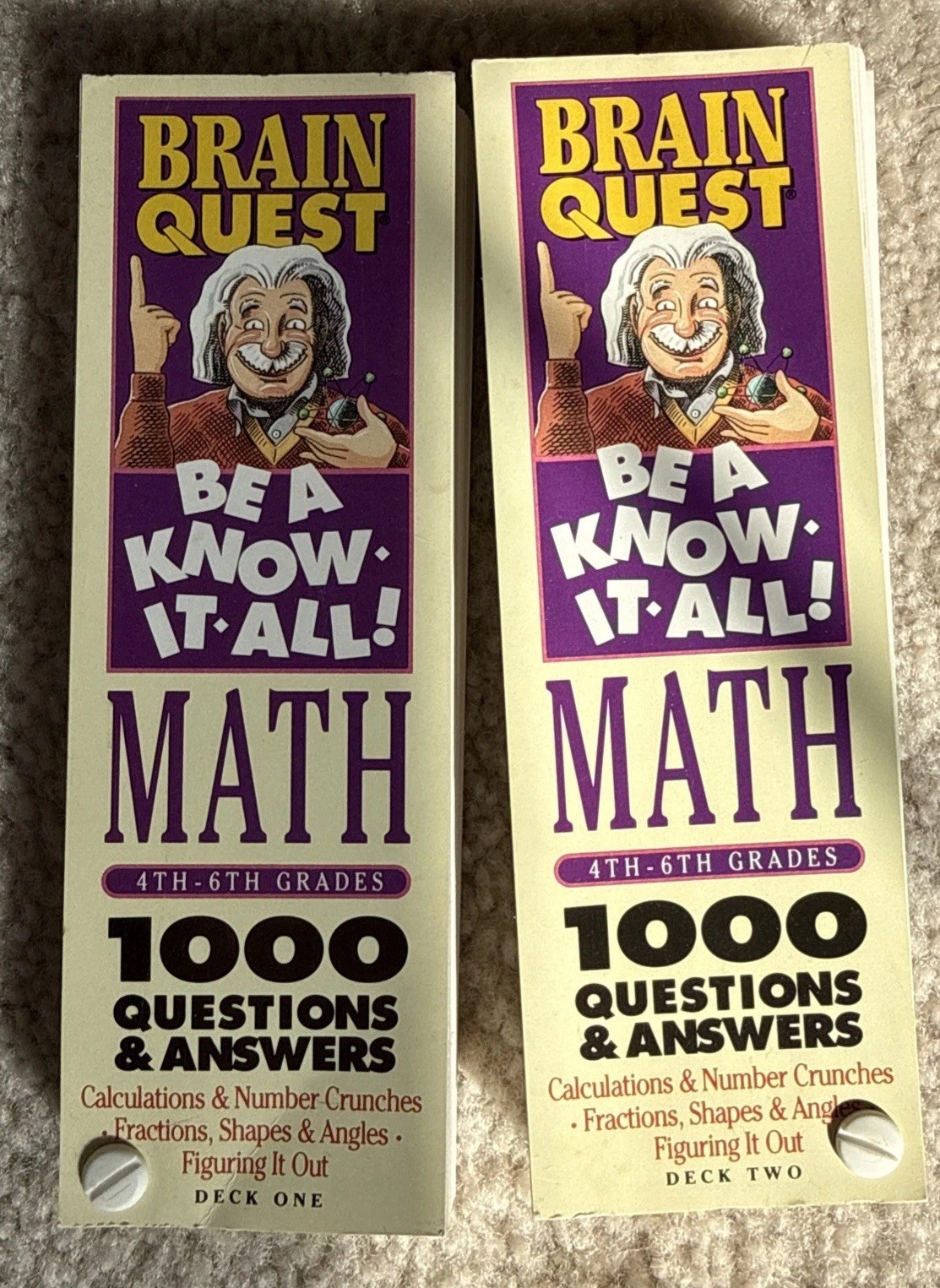 Brain Quest Be a Know-It-All Math 4th-6th Grades Decks 1 & 2 Complete