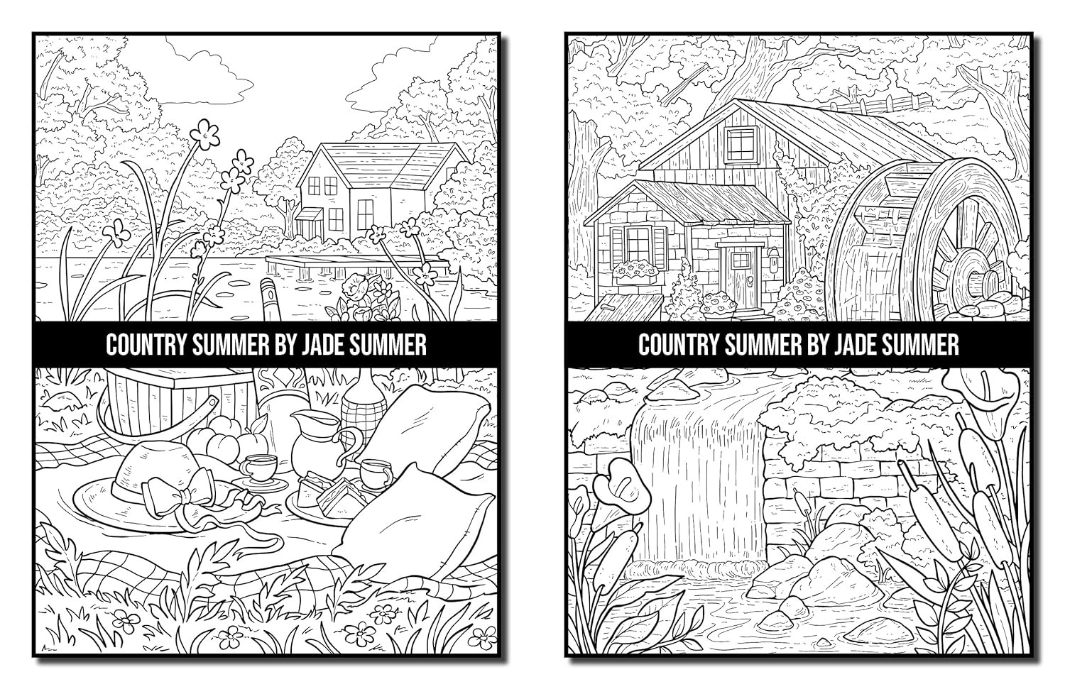 Country Summer: An Adult Coloring Book with 50 Detailed Images of Charming Count