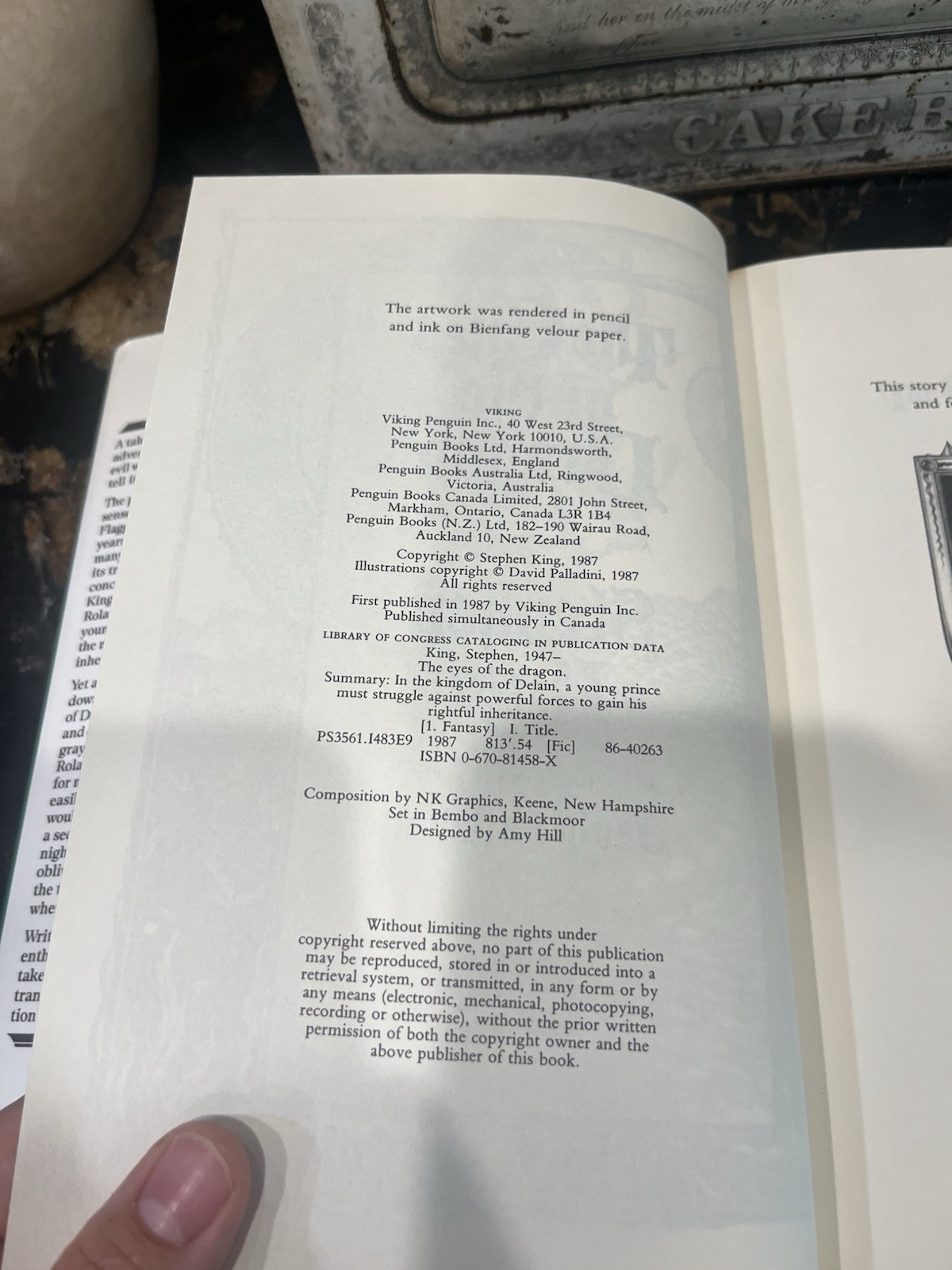The Eyes of the Dragon Hardcover by Steven King – 1st Edition – w/Dust Jacket