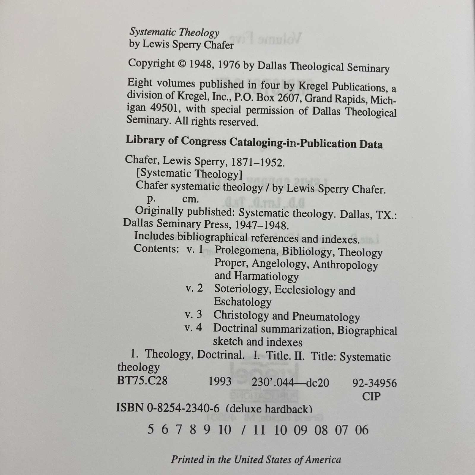 Systematic Theology Vols 5 & 6 Lewis Sperry Chafer Kregel Publications 1976 HC