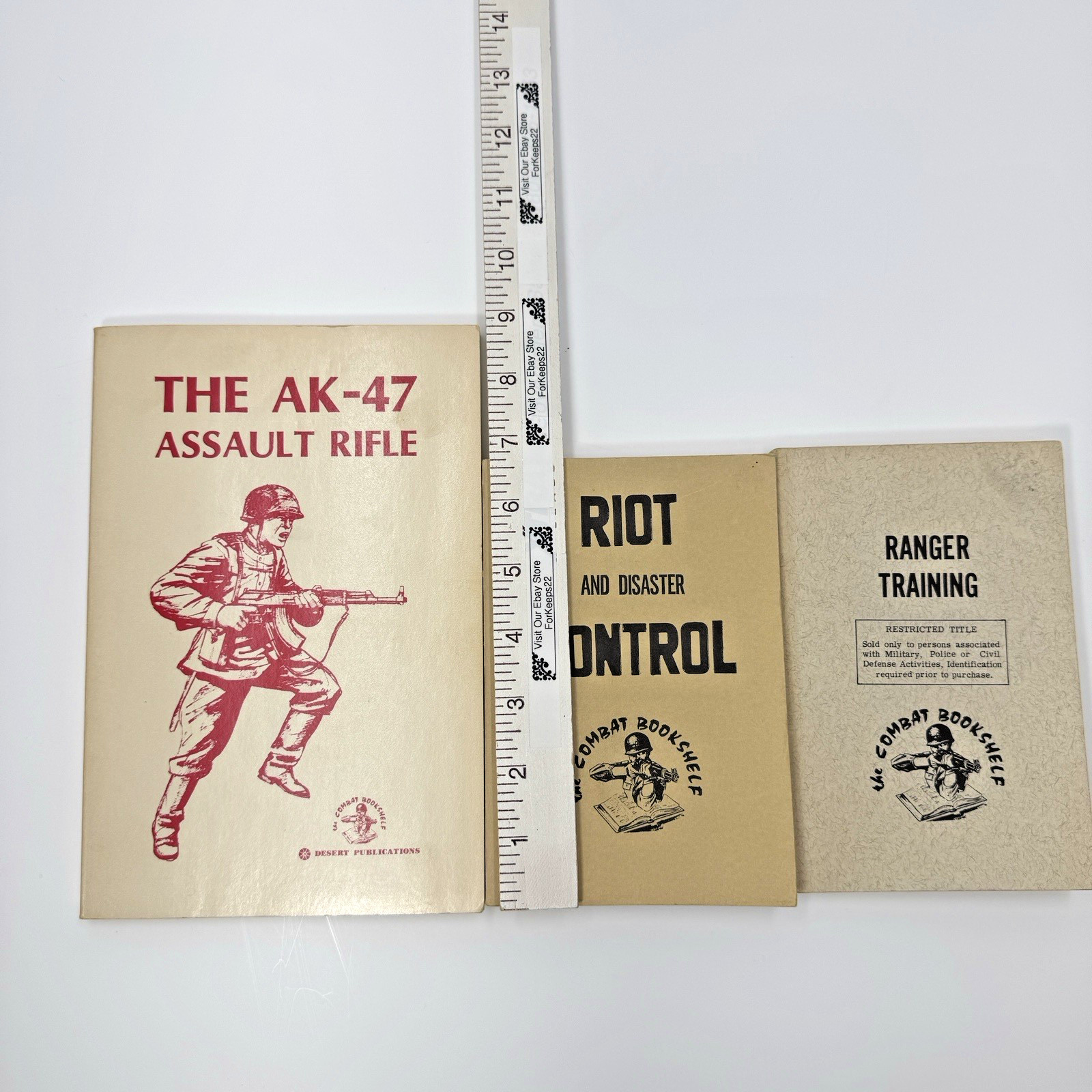 Lot of 3 Vintage The Combat Bookshelf Books Military Ranger Training AK-47 Riot