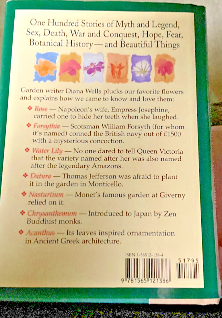 Vintage 1997 “100 Flowers and How They Got Their Names” By Diana Wells Hardcover