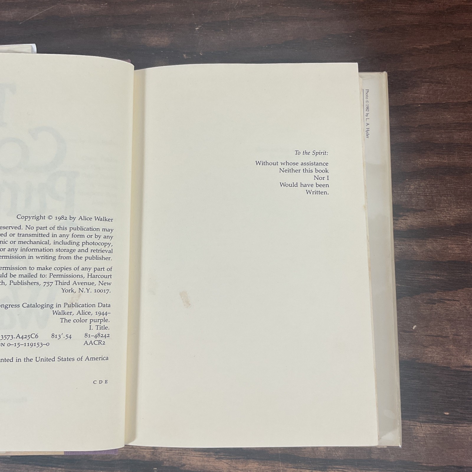 Color Purple Signed First Edition Later Printing By Walker, Alice