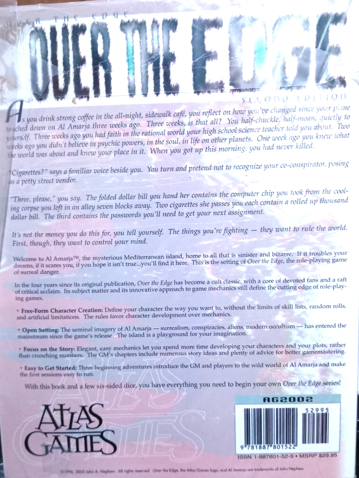 ⁠Over the Edge RPG 2nd Edition Core Rulebook Atlas Games 1996, NM 9.4 SHIPS FREE
