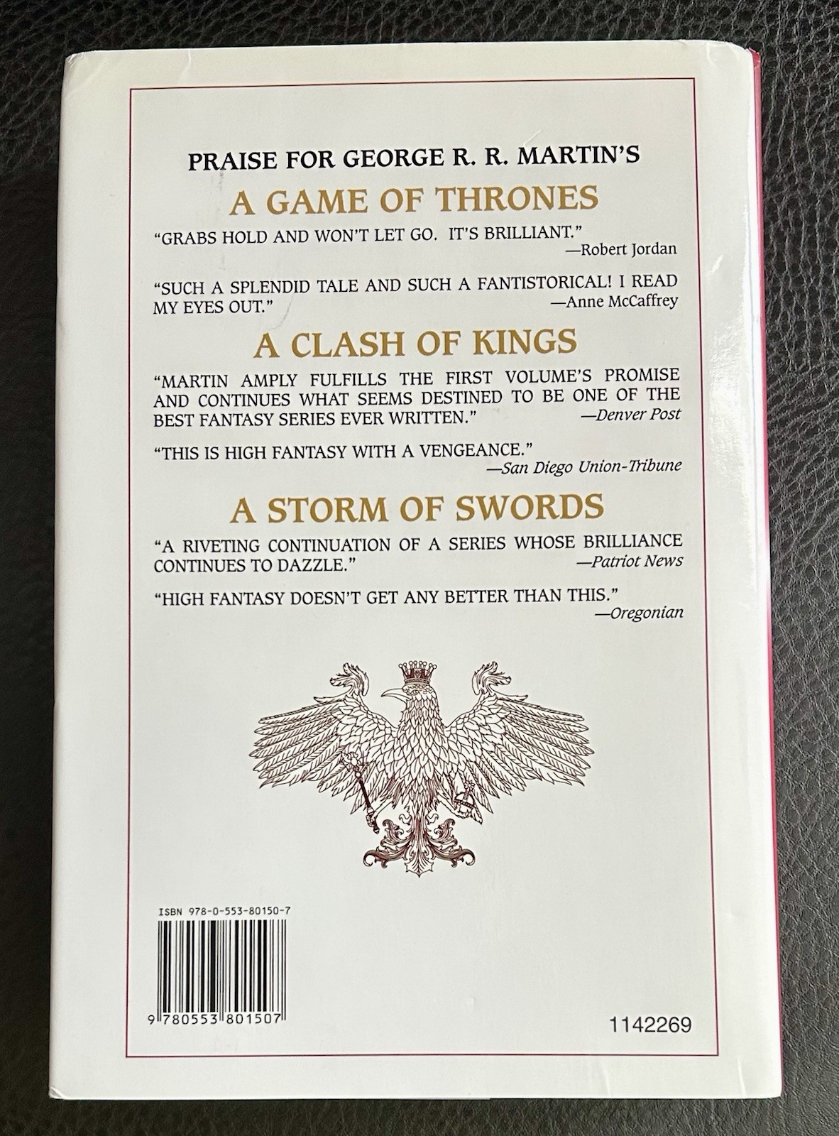 A Feast for Crows George R R Martin Book Club Edition BCE Game Of Thrones 2005