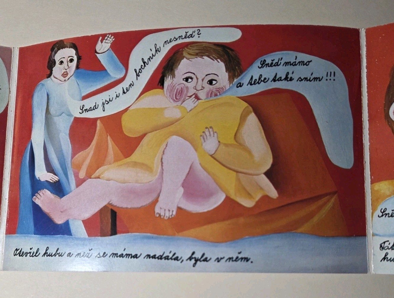 Rare Vintage Czech Otesanek Fold-Out Story Booklet 11 Illustrated Pages