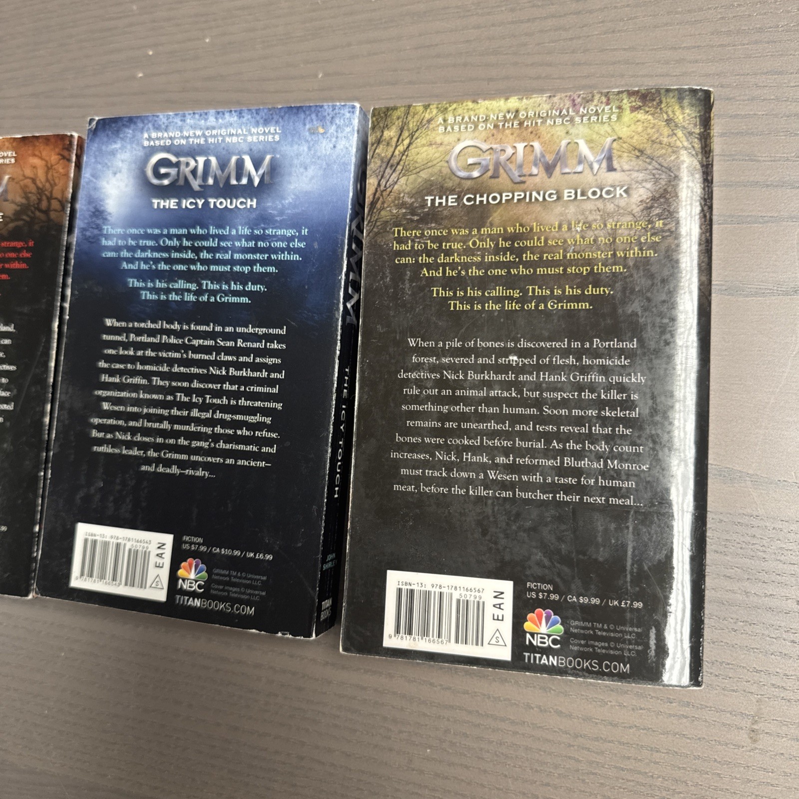 Grimm Complete 3-Book Series Set RARE NBC TV Show Icy Touch, Chopping PB Used