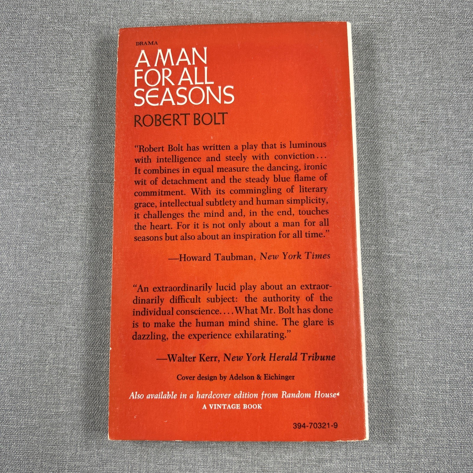 A Man For All Seasons Robert Bolt 1962 Vintage Paperback Book