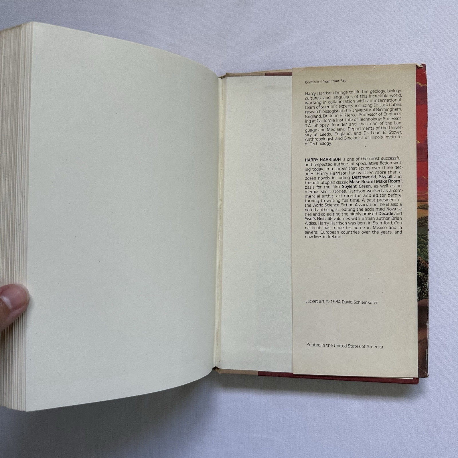 West of Eden A Novel by Harry Harrison 1984 Hardcover