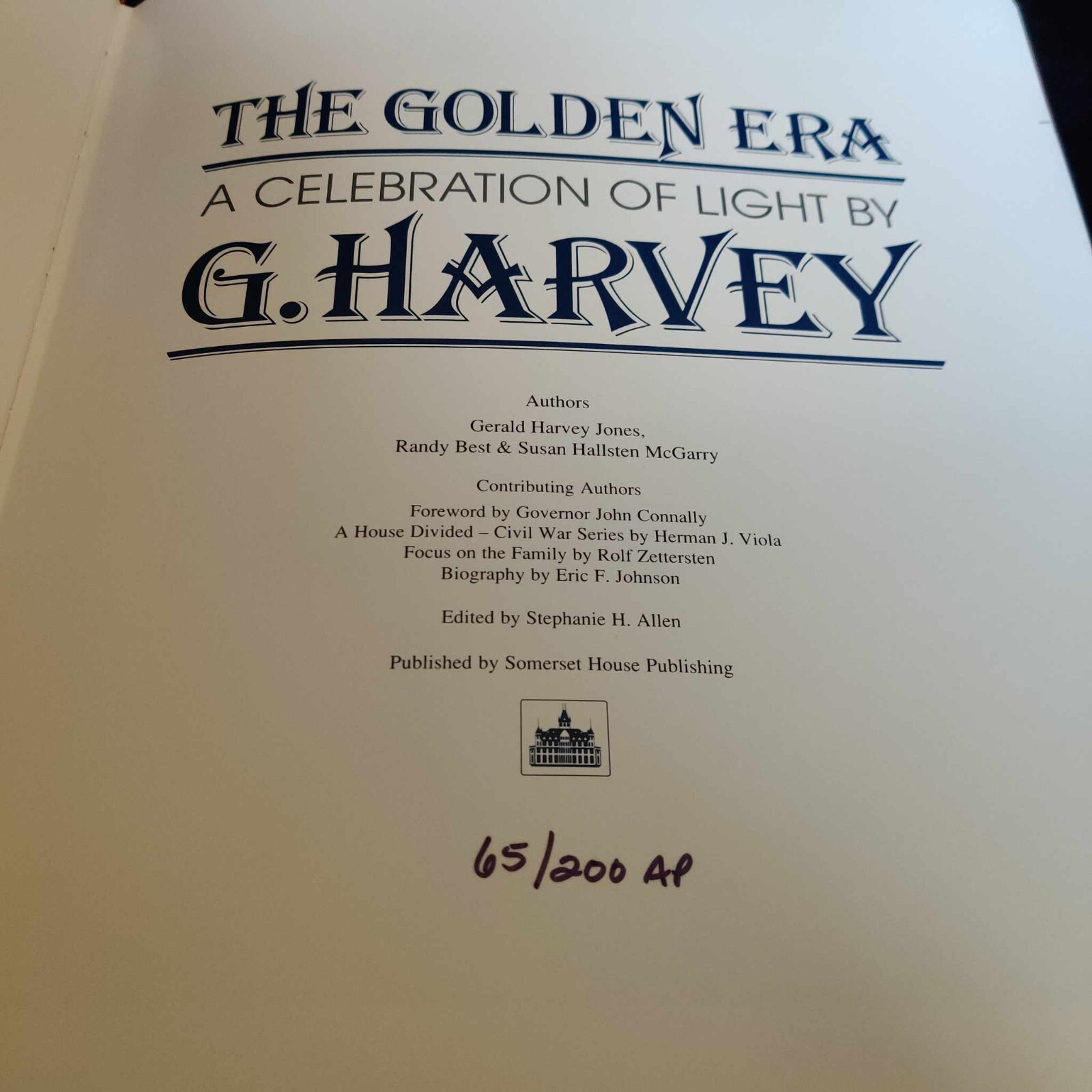 RARE 1990 Signed Gerald Harvey – The Golden Era: A Celebration of Light – 65/200