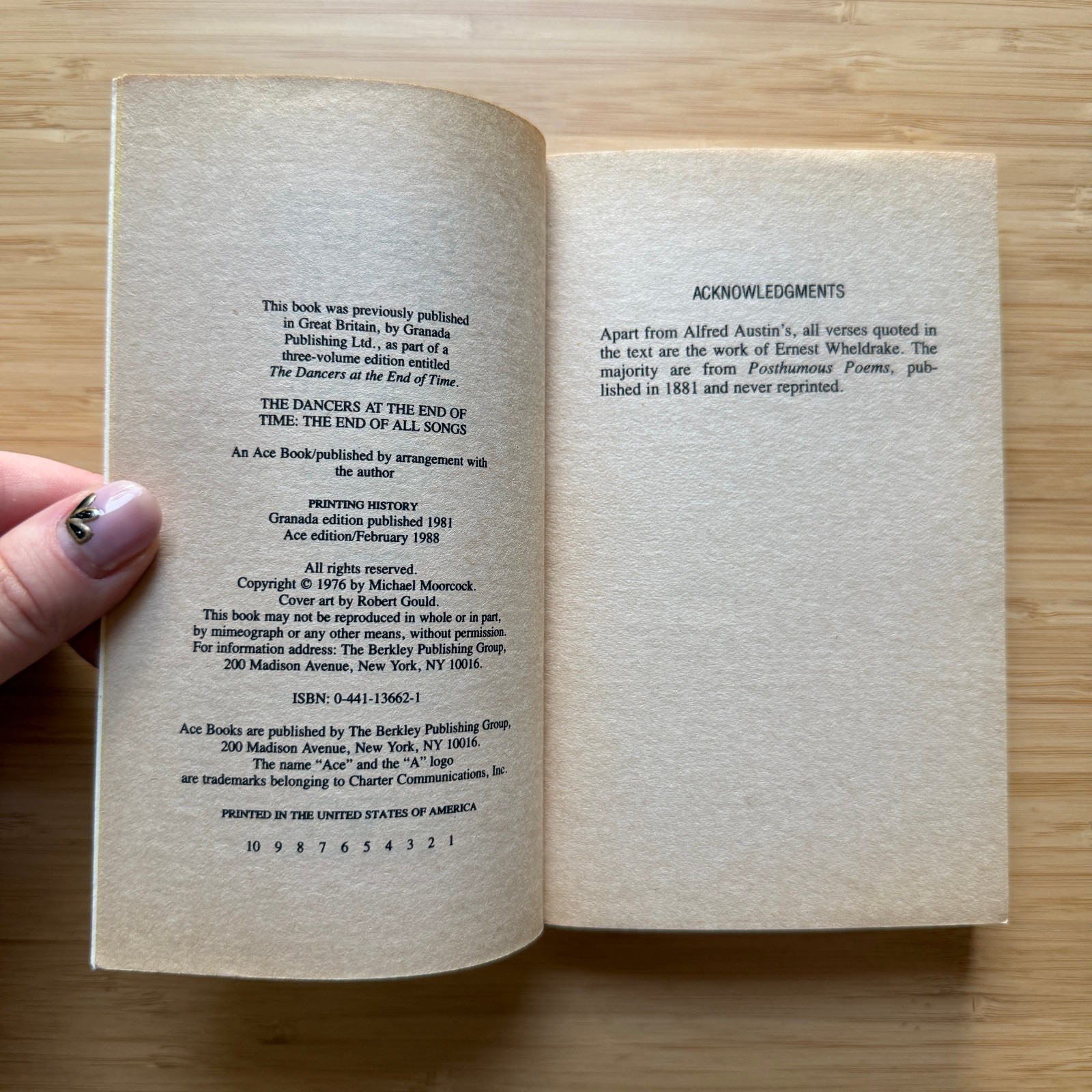 The End of All Songs Dancers at the End of Time Michael Moorcock 1988 1st Ace PB
