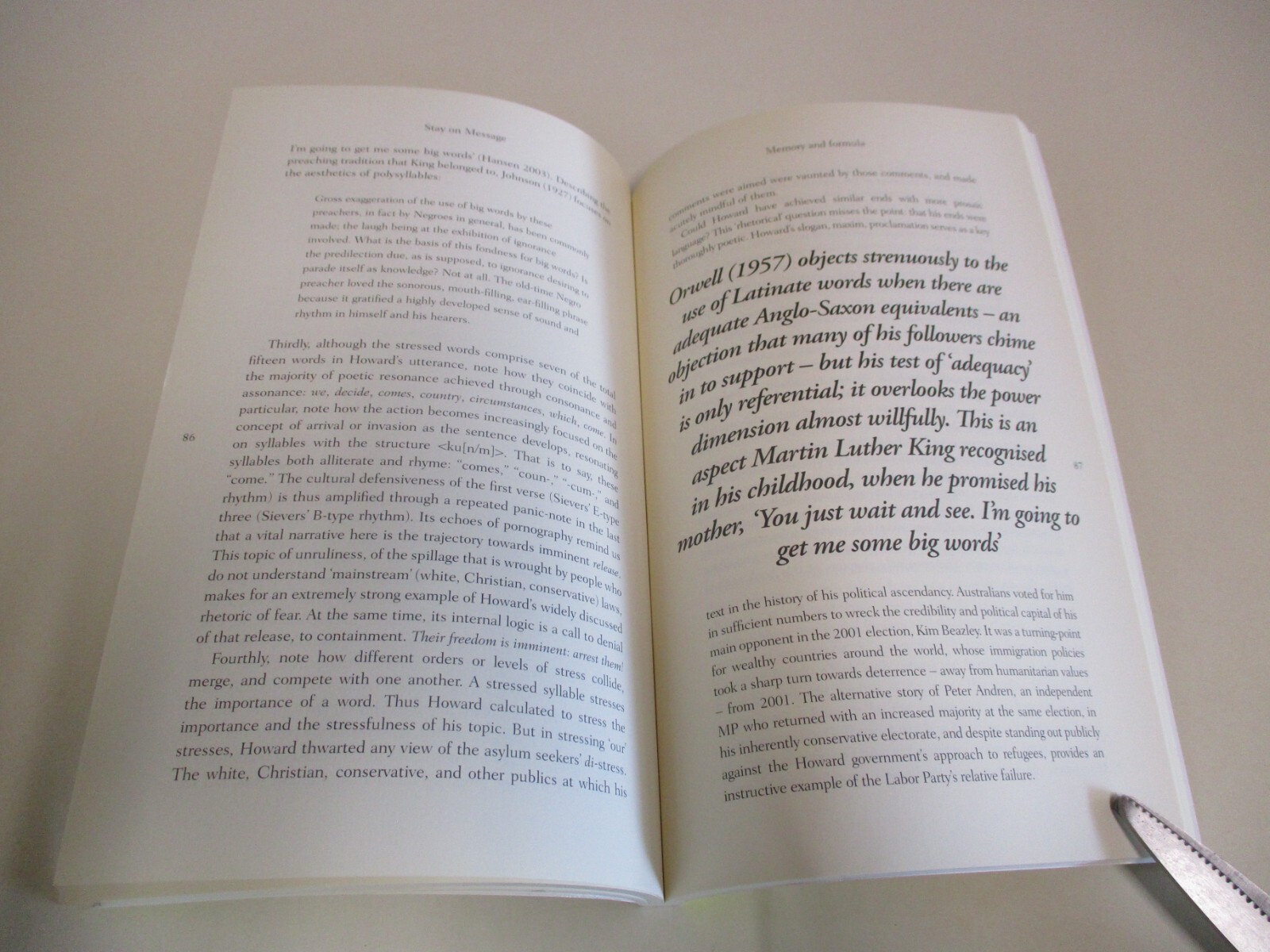 Stay on Message – by Tom Clark – Signed by Author – Speeches – 146 Pages – 2012