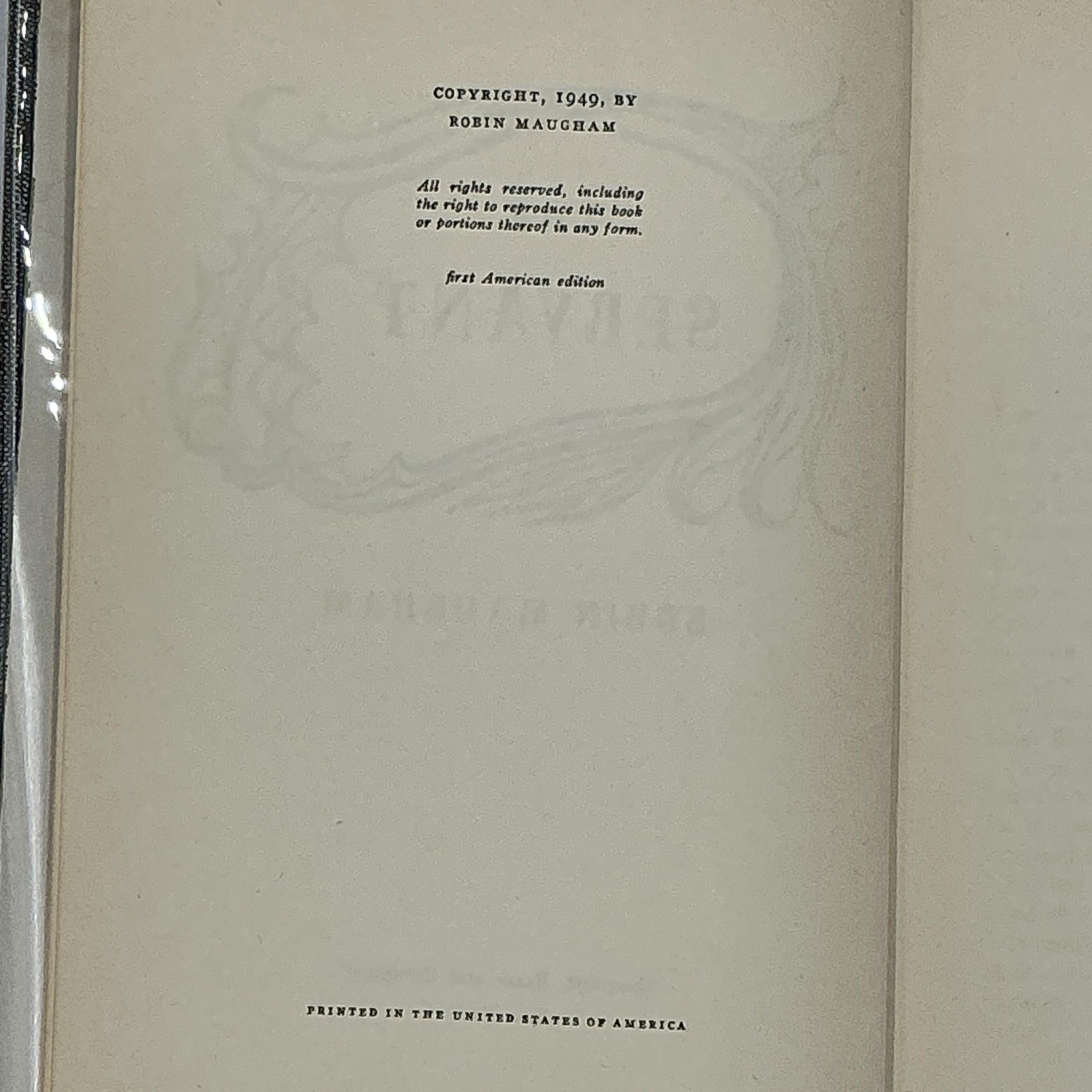 THE SERVANT Robin Maugham 1949 Hardcover First Edition Harcourt Brace DJ