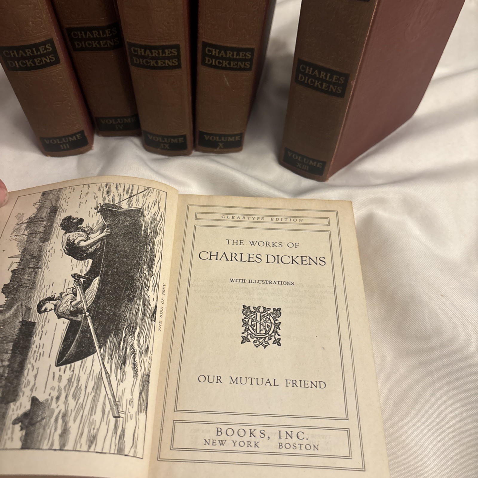Charles Dickens 1936 Set of 6 Books Cleartype Edition – Not a Full Set