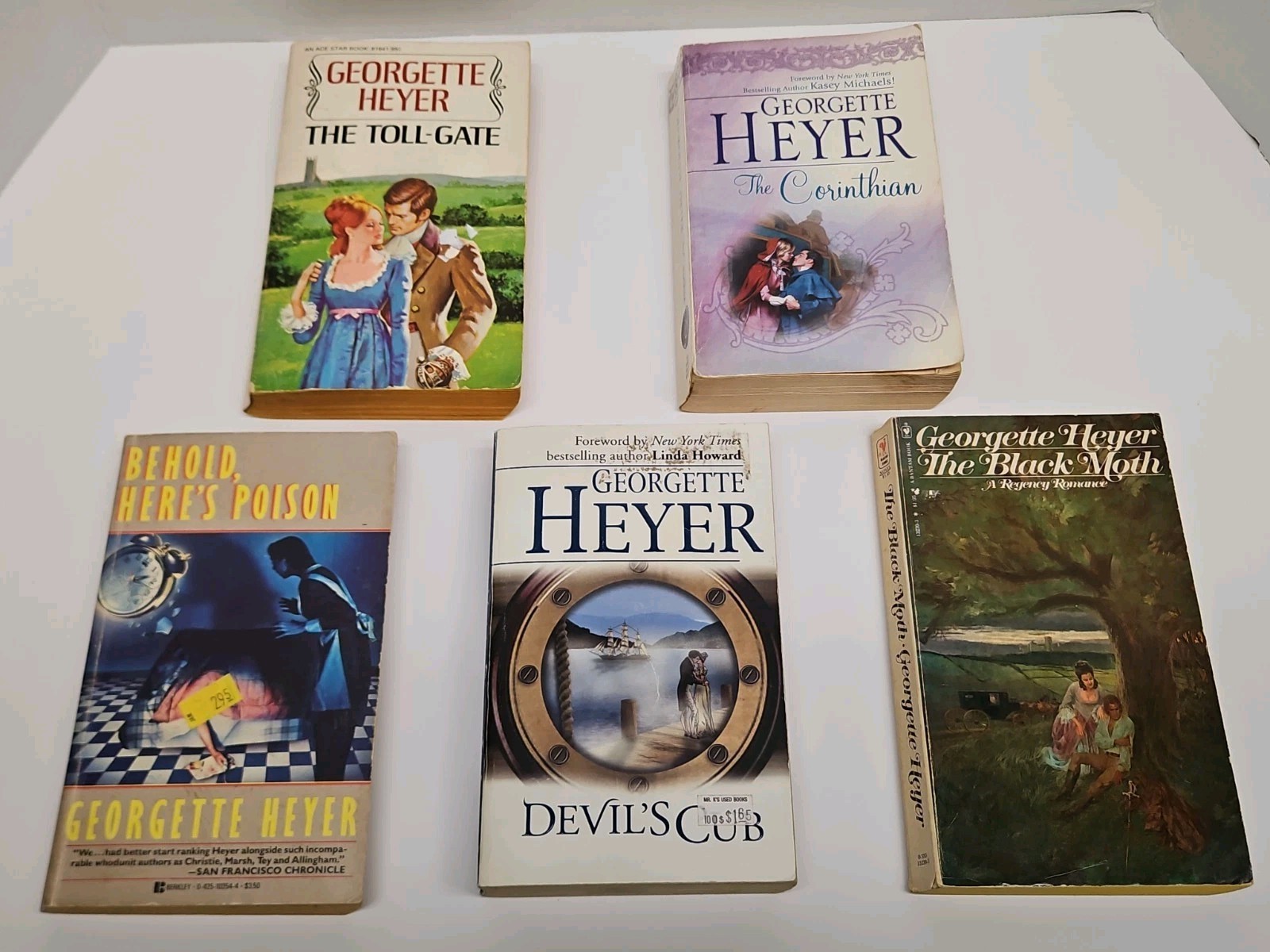 Georgette Heyer Paperback Lot 5 Historical Romance Mystery Novels Vintage