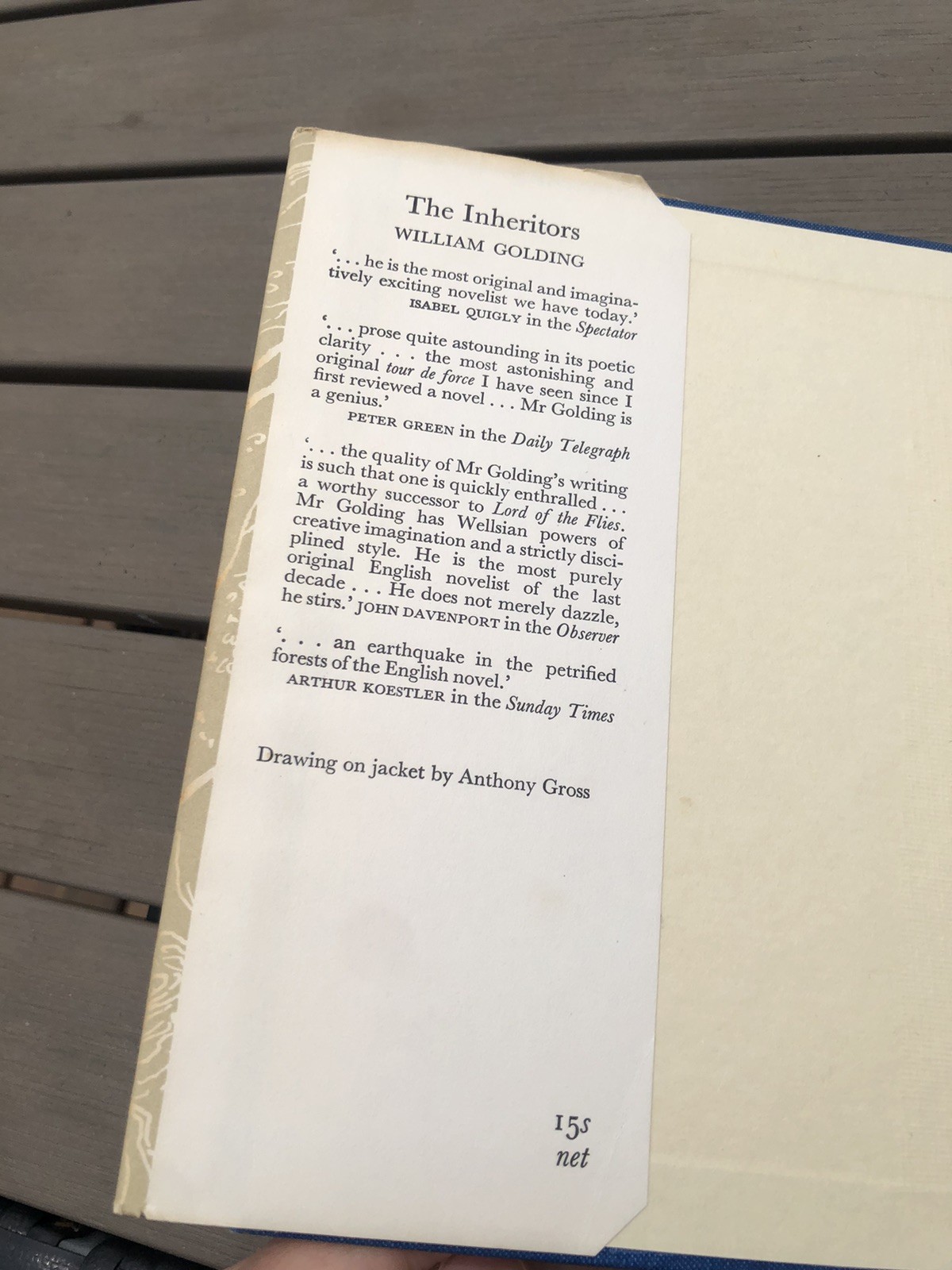 THE INHERITORS by William Golding – 1st Edition 2nd Impression 1955 Hardcover