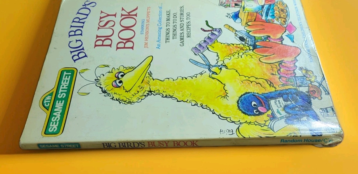 Sesame Street CTW Big Bird’s Busy Book, Starring Jim Henson’s Muppets 1975 Vtg