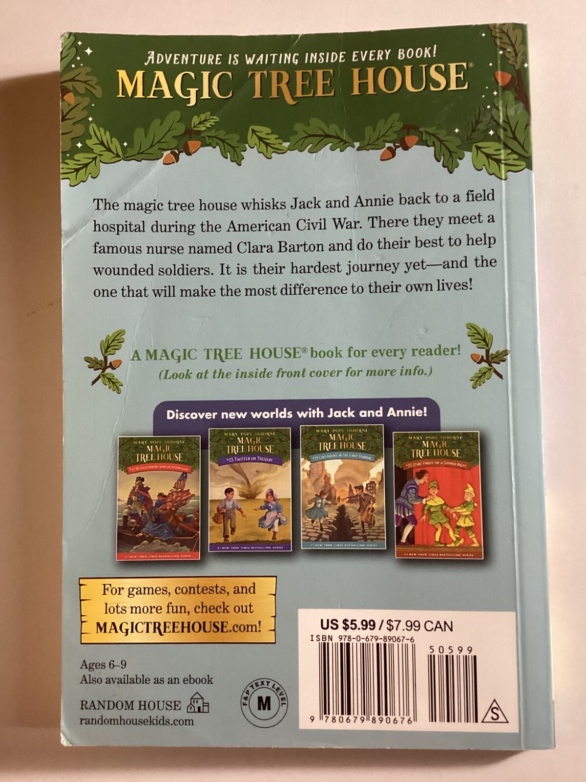 Lot of 4 Mary Pope Osborne Magic Tree House Books #21 #22 #25 #27 Free Shipping