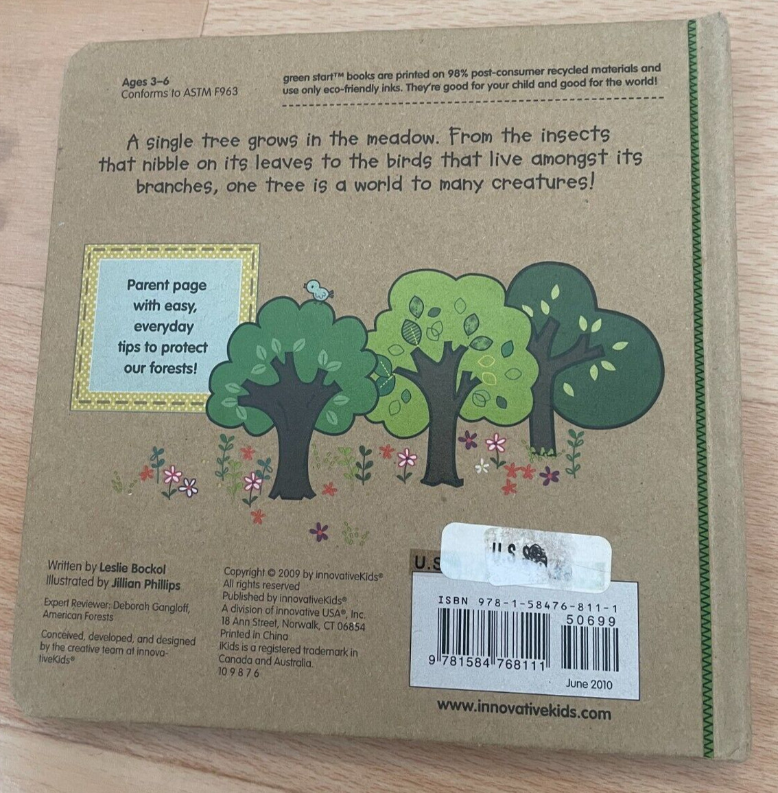 LESLIE BOCKOL. ONE TREE. RECYCLED BOOK. BOARDED. 17 BY 17CM, 9781584768111.