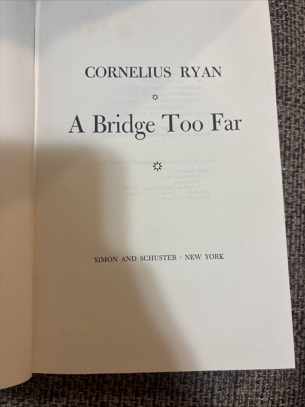A Bridge Too Far Hardcover Cornelius Ryan