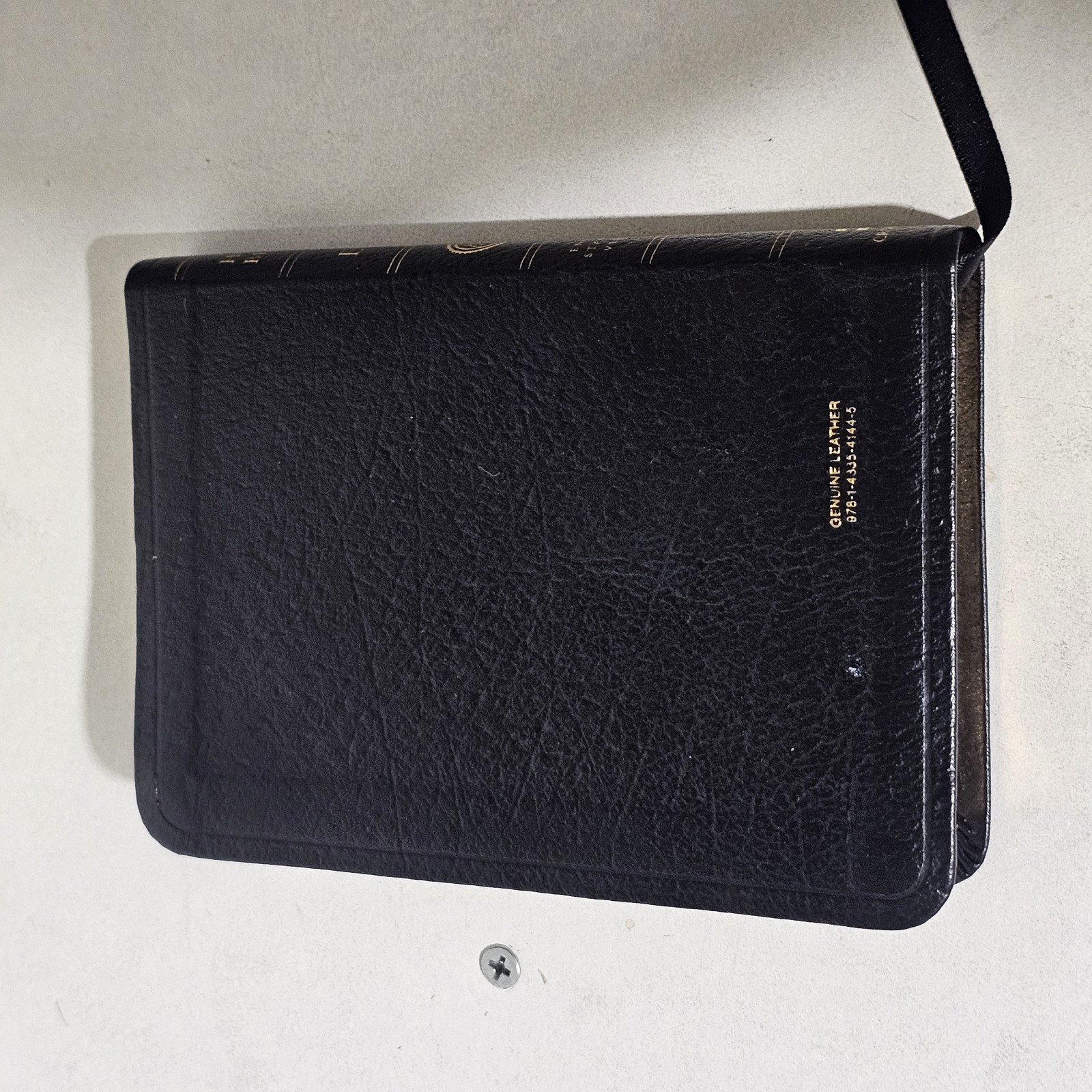 ESV New Testament, Psalms Proverbs Black Genuine Leather Pocket Size read desc.