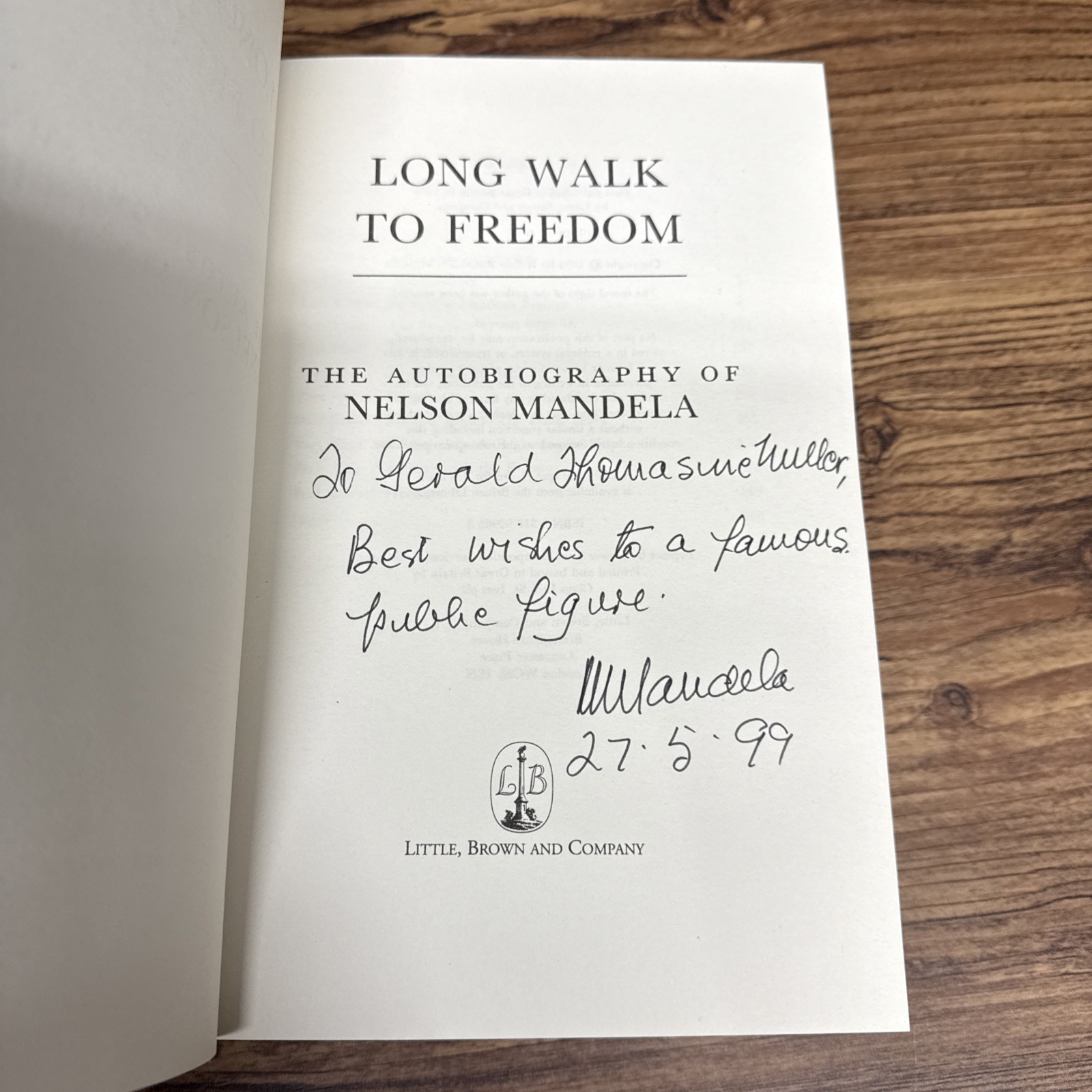 FLAT SIGNED Nelson Mandela / Long Walk to Freedom ~ 1994 1st/16th HC/DJ