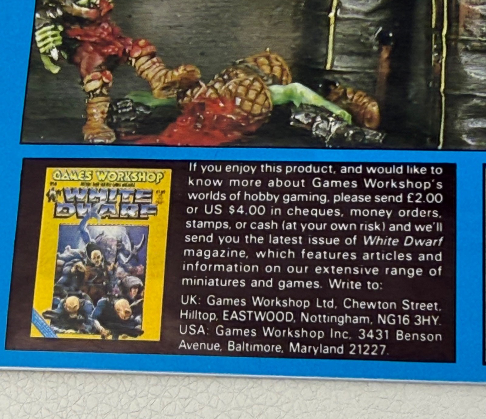 1989 Games Workshop Citadel Miniatures Painting Guide Blue Cover 15 Pg Softcover