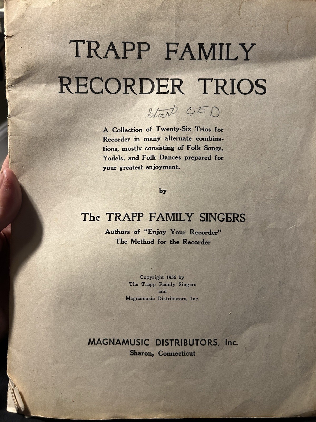 Trapp Family Recorder Trios – Trapp Family Singers Collection 1956 PB