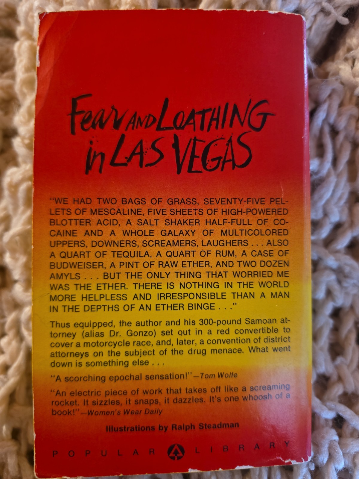 Fear & Loathing In Las Vegas Hunter S Thompson 1971 Popular Library Edition Book