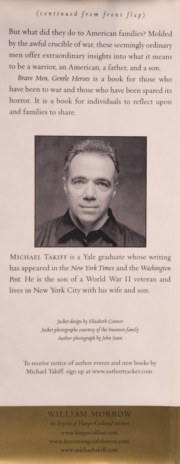 Brave Men, Gentle Heroes By Michael Takiff 2003 Hardcover 1st Edition 552 Pages