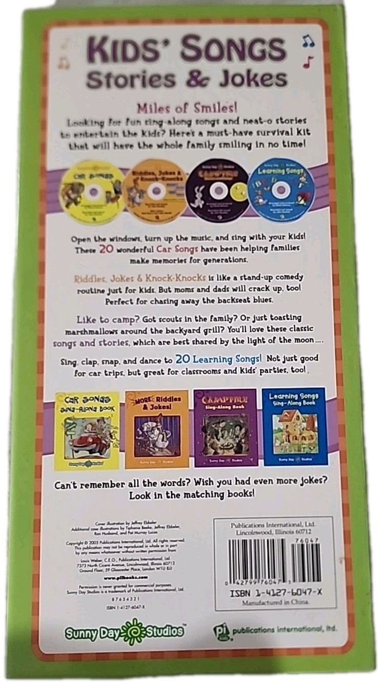 Sunny Day Studios Kid Songs Stories & Jokes 4 Books + 4 CD’s (T142)