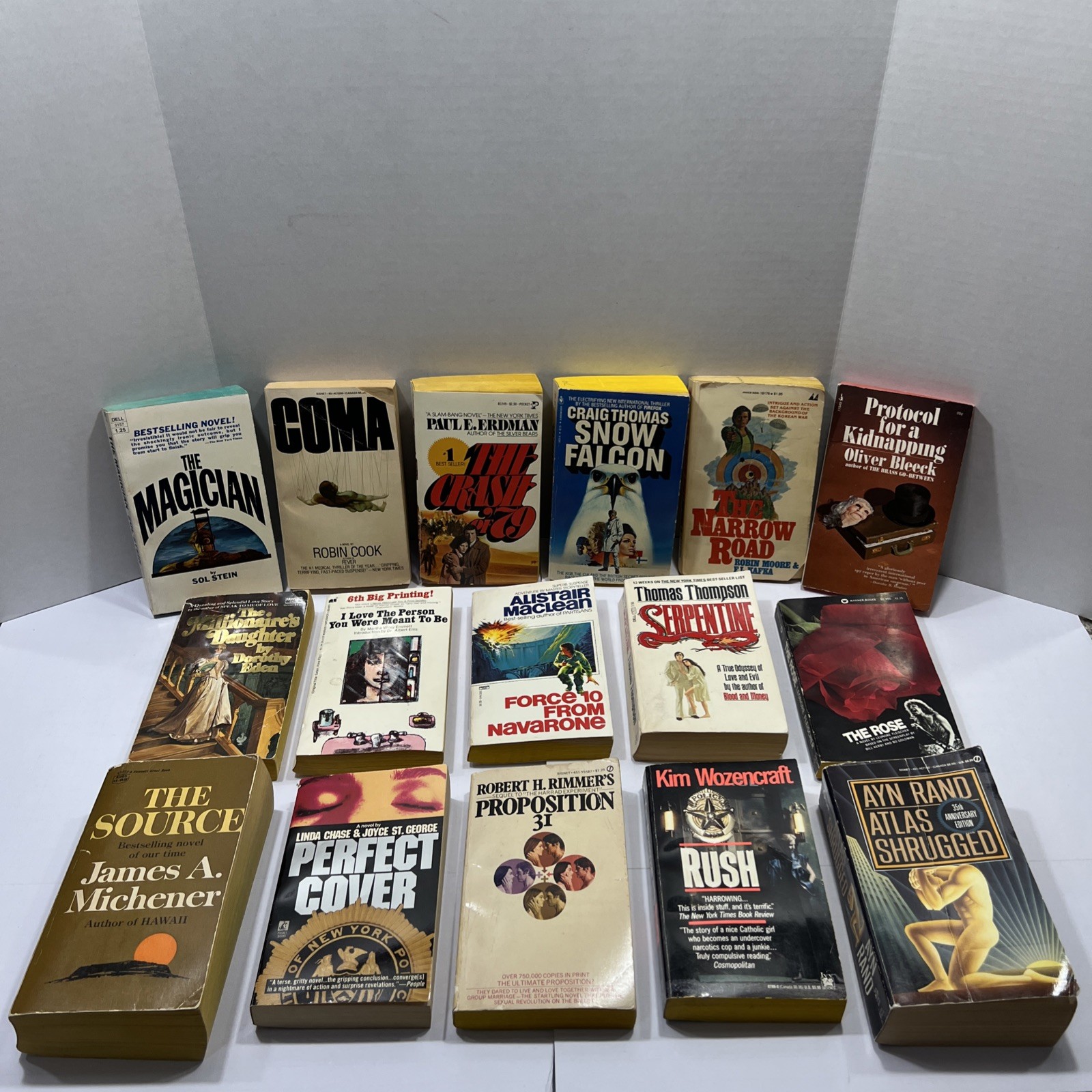 Lot of 16 Mixed Vintage Fiction Mystery Fantasy Crime Books Various Authors PB
