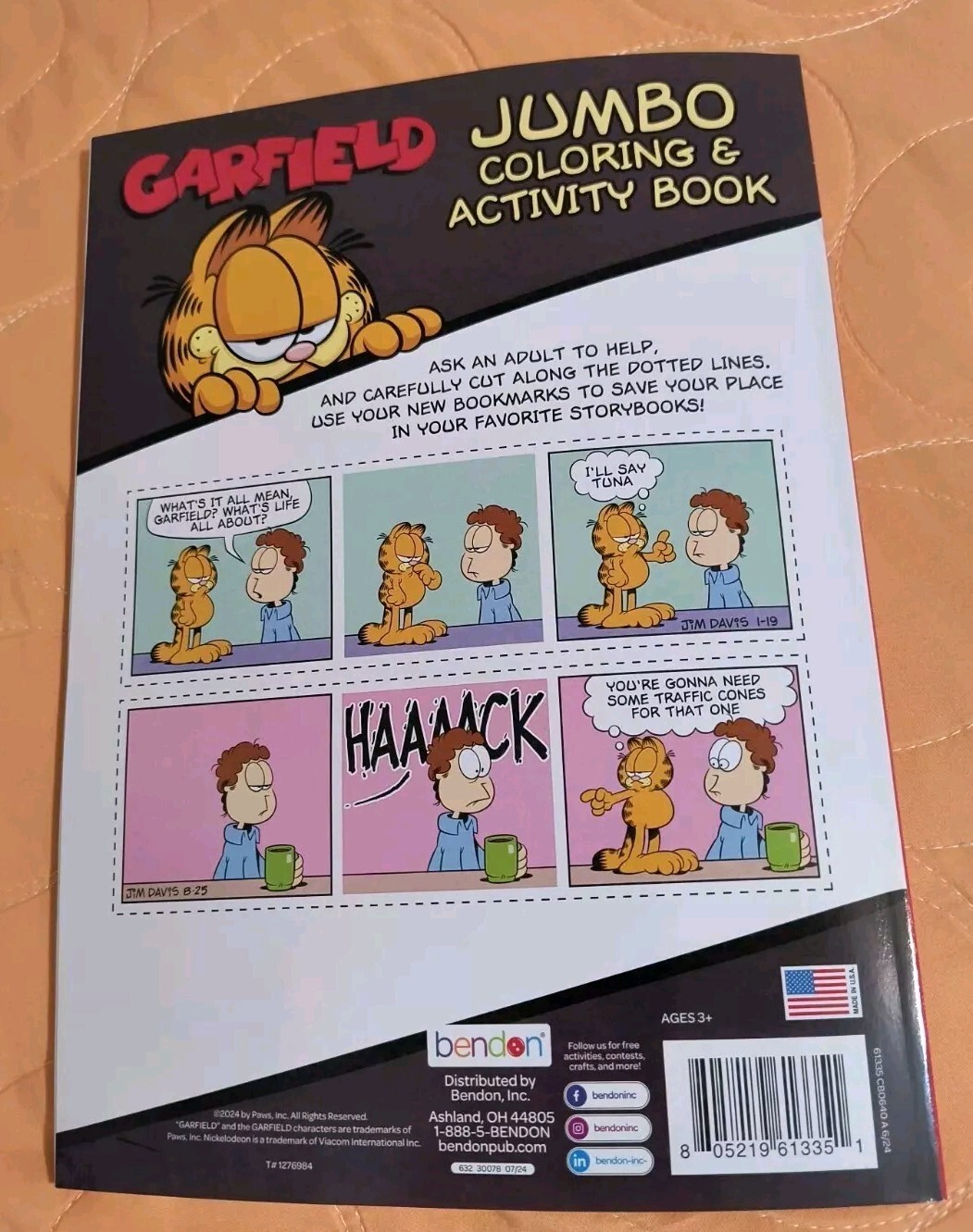 GARFIELD Jumbo Coloring & Activity Book With Tear/Share Pages New! Free Shipping