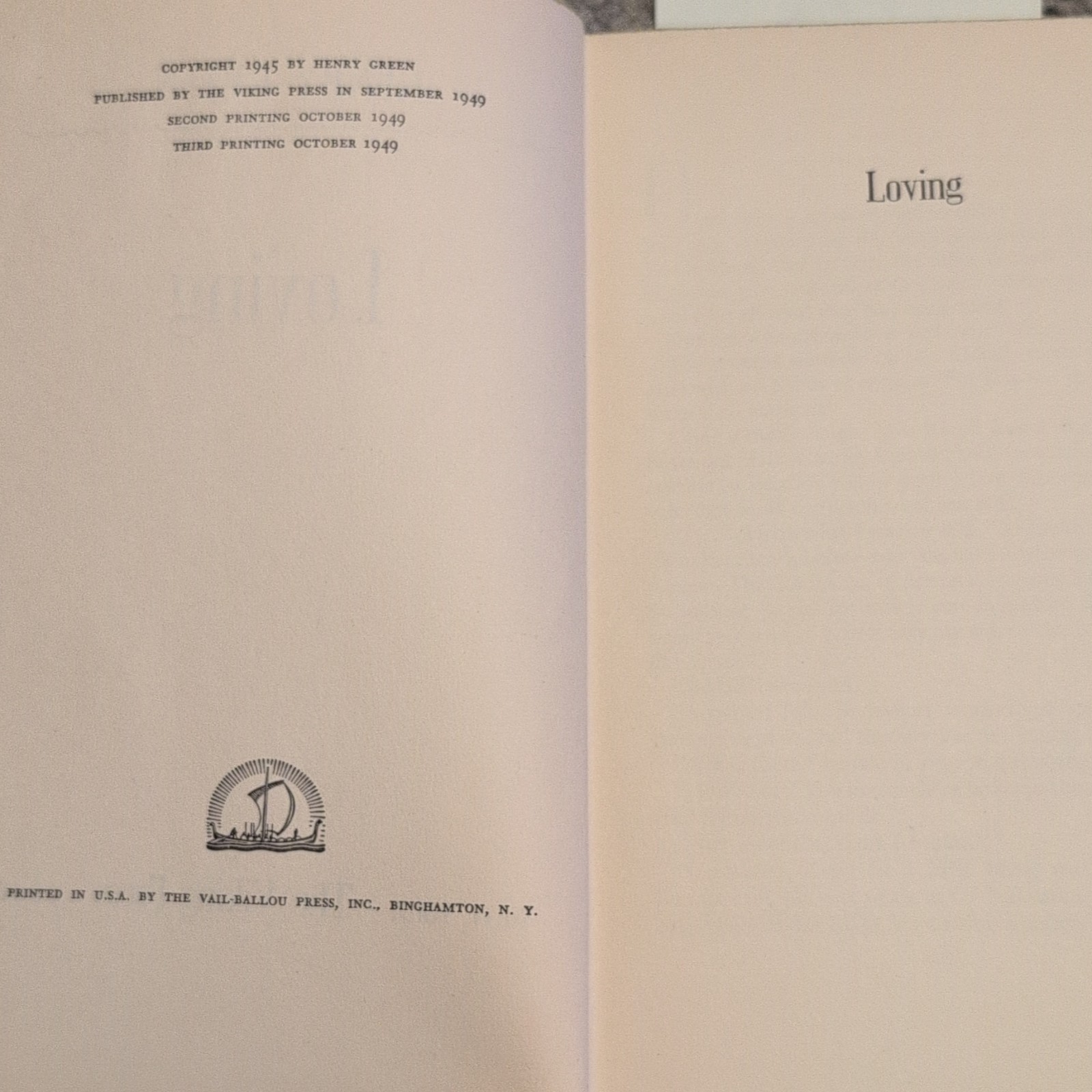 Loving by Henry Green – Viking Press 1949 Hardcover Novel w/ Dust Jacket
