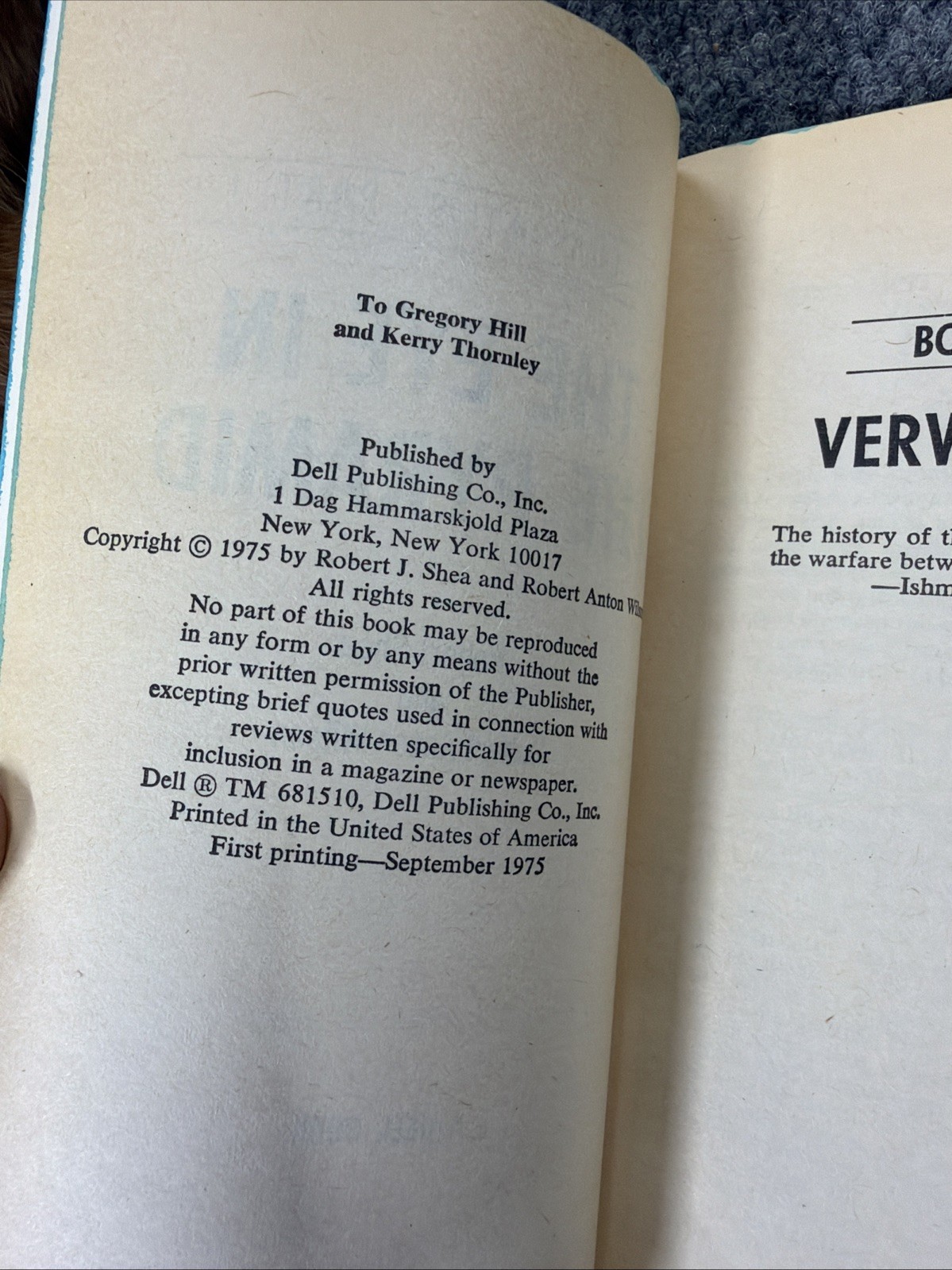 Illuminatus Part 1: Eye in the Pyramid, Robert Shea, Robert Anton Wilson 1st ed.