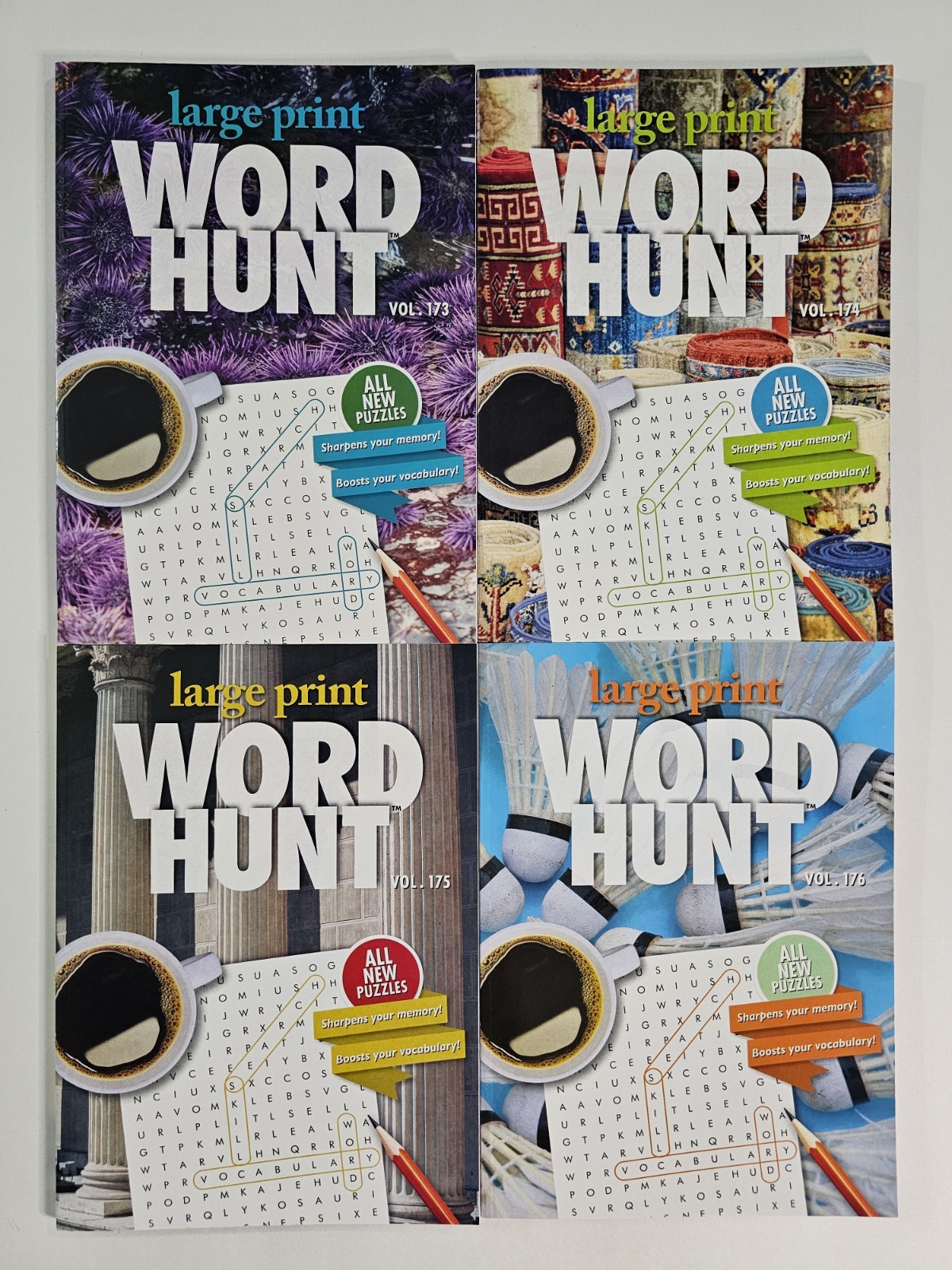 4 New Papp Puzzle Books Large Print Word Hunt Search Find Vol#173-176 Hobby Game