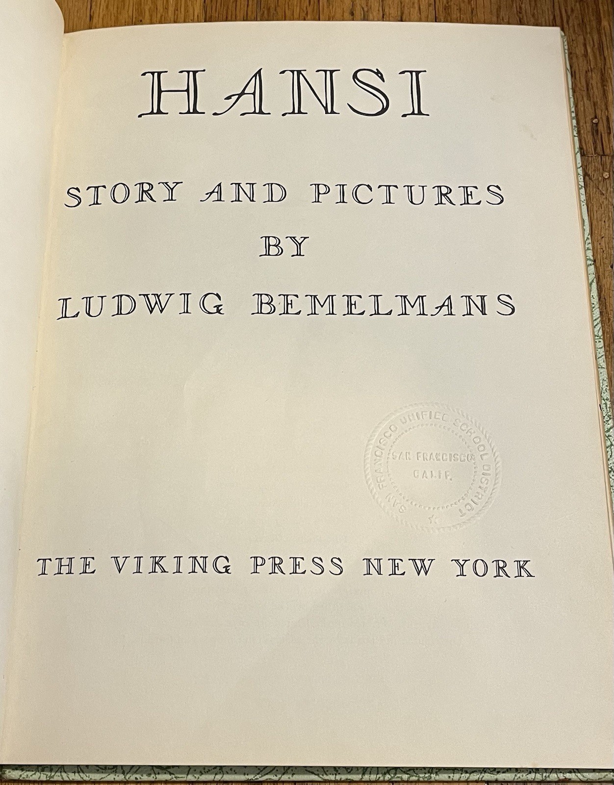 HANSI : by Ludwig Bemelmans : Tyrol : Austria : vintage