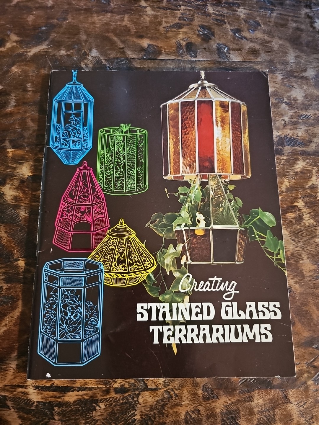 Vintage Stained Glass Book Lot Pattern Instruction Craft Terrarium Books
