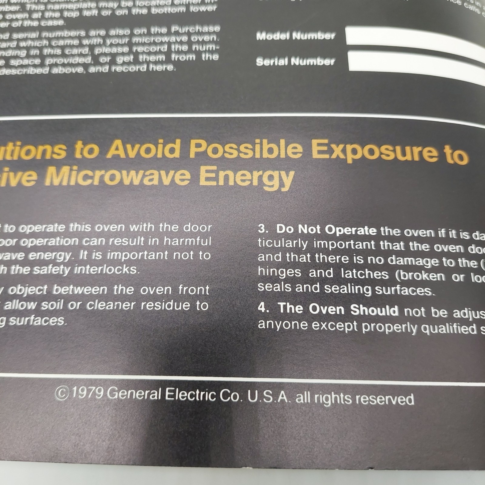 GE General Electric How To Use Your Spacemaker Microwave Oven JVM55 1979 Manual