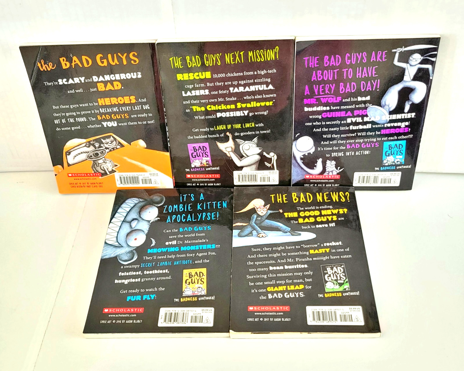 Bad Guys Books 1-5 by Aaron Blabey, Very Good Condition Scholastic